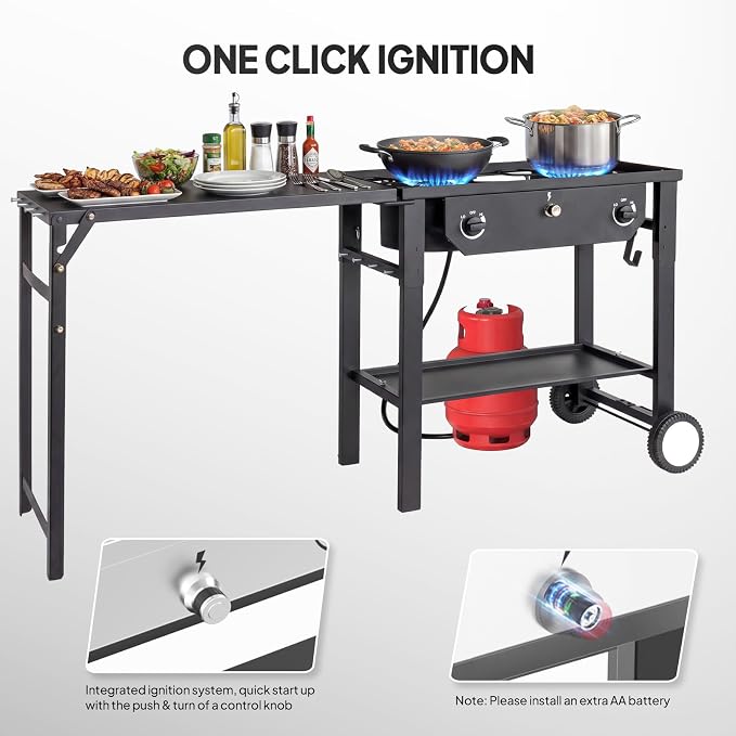 ROVSUN 2/3 Burner Outdoor Propane Gas Stove High Pressure Stand Cooker for Backyard Cooking Camping Home Brewing Canning Turkey Frying