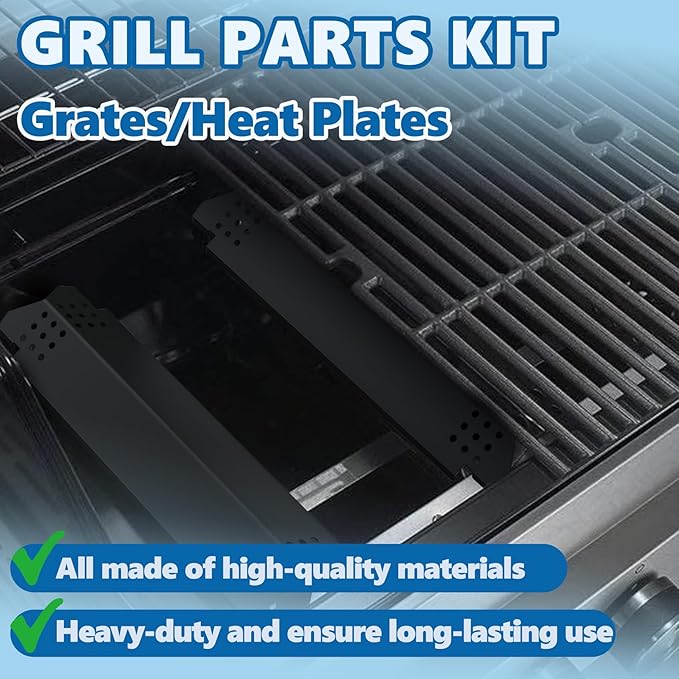 SafBbcue Grill Replacement Parts for Nexgrill 6 Burner 720-0896B 720-0896 720-0898, Cooking Grates and Heat Plates for Nexgrill Deluxe 6 Burner Gas Grill 720-0896E 730-0896 720-0896B Replacement Parts