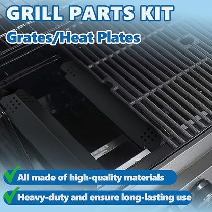 SafBbcue Grill Replacement Parts for Nexgrill 6 Burner 720-0896B 720-0896 720-0898, Cooking Grates and Heat Plates for Nexgrill Deluxe 6 Burner Gas Grill 720-0896E 730-0896 720-0896B Replacement Parts