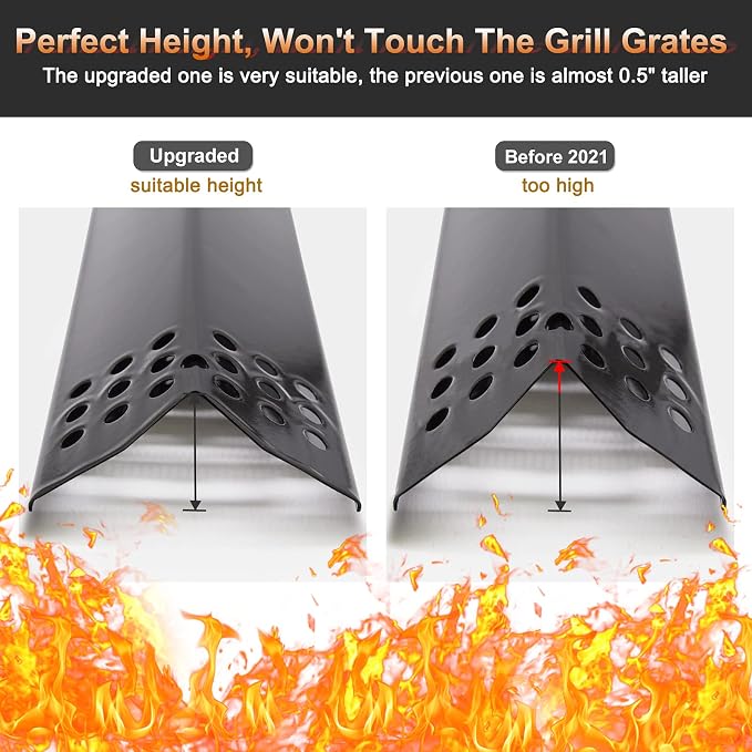 Replacement Parts for Nexgrill 720-0882A 720-0896 720-0925 Grills, 5 Pack Stainless Steel Burner Tubes, Heat Plate Shields Flame Tamers Replacement for Nexgrill 720-0896B, 720-0896C Gas Grills
