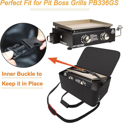 Grill Carry Bag Fit for Pit BOSS PB336GS Two Burner Portable Flat Top Griddle, Heavy Duty Waterproof Grill Carry Bag for Pit Boss PB336GS Tabletop Gas Griddle