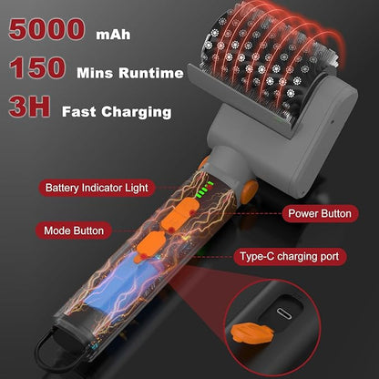 Electric Grill Brush, Rechargeable USB BBQ Grill Cleaner with 3-Speed & 3 Heads, 150+ Min Runtime, Waterproof & Heat Resistant, Cordless Rotary Grill Brush for Outdoor Barbecue Grates