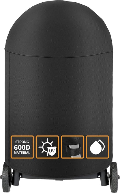 NEXCOVER Round Grill Cover | 34” Dia by 41”H BBQ Cover, Dome Smoker Cover, Fade & UV Resistant Barbecue Cover, Waterproof Heavy Duty Barbeque Cover, Compatible for Char-Griller Akorn Kamado Grills