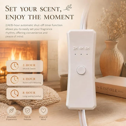 Dicimi Vintage Fireplace Wax Warmer – Electric Warmer with 2/4/8H Timer & Auto Shut-Off, 18W Low Energy, Multifunctional for Scented Wax & Oils, Beverage Warmer, Women's Birthday & Housewarming Gift