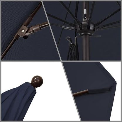 California Umbrella 11' Rd. Venture Series Contract Grade Patio Umbrella, Pulley Open, Bronze Finish, Sunbrella Indigo