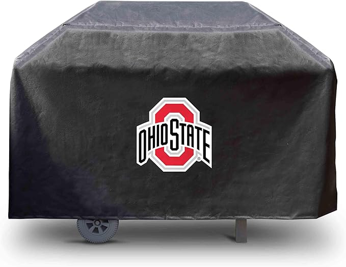 FANMATS 41194 Ohio State Rectangular Grill Cover - Fits 3 and 4 Burner Grills - 68in x 21in x 35in