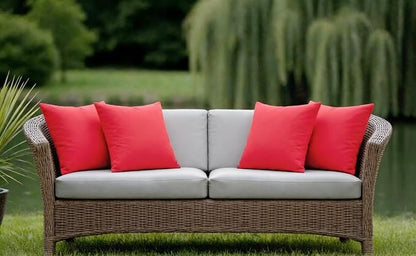 18" x 18" Throw Pillows, Outdoor Waterproof Pillows with Inserts, Square Decorative Pillows for Patio Furniture Garden Couch Sofa Home(Red, Set of 4)