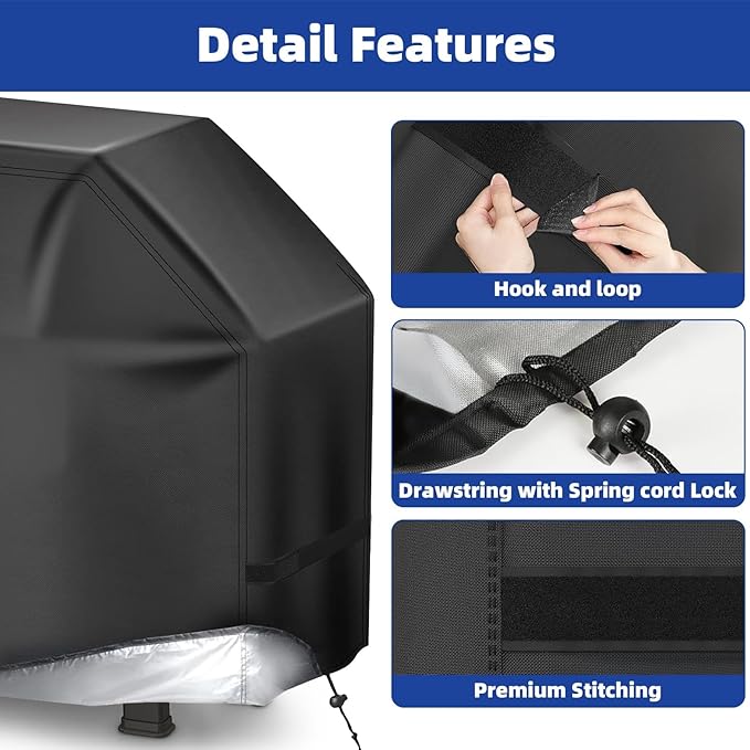 Perfect Grill Cover for Outdoor Grills Waterproof Rip-Proof Weather Resistant for Reliable Protection Griddle Cover Easy to Clean Adjustable Hem Drawstring Fade Resistant (Brown, 48)