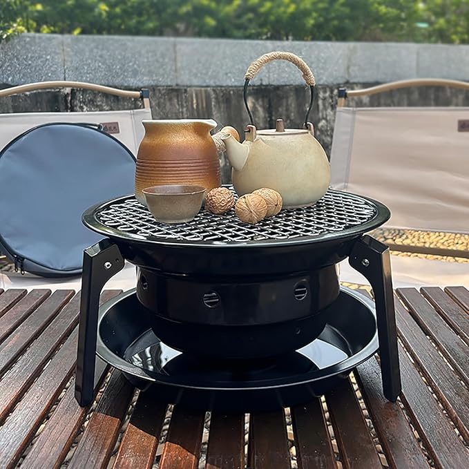 Portable Charcoal Grill, Outdoor BBQ Grills, Foldable, with Carry Bag, for Garden Picnic/Camping/Home Bonfire/Party