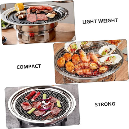Totority Stainless Steel Korean Barbecue Oven Portable Grill Charcoal Grill Stove Outdoor Mini Bbq Stove