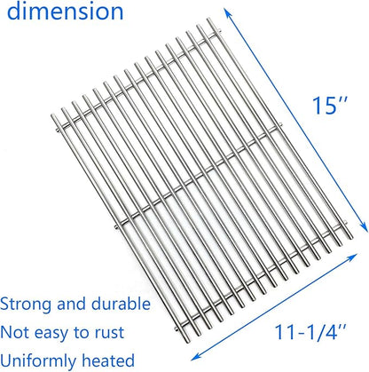 15" Stainless Steel Grid grates Replacement Parts for Weber Spirit E200 S-200 Spirit E-210 Spirit 210 S-210 Spirit 500 Genesis Silver A Gas Grills 7521 7522 7523 65904 65905