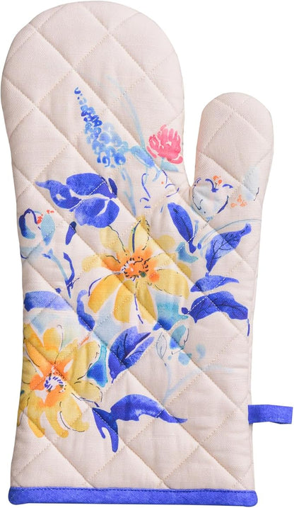 Maison d'Hermine Oven Gloves 100% Cotton Oven Mitt 7" x 13" with Loop Heat Resistant BBQ Cooking Gloves Baking Grilling Kitchen Hotel Home Farmhouse Spring Summer (Pack of 1, Girassol)