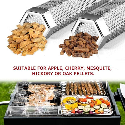 Realcook Pellet Smoker Tube 12-inch: Stainless Steel Wood Pellets Smoke Tube for Hot or Cold Smoking | BBQ Smoke Generator Tubes Works with any Grill and Smokers