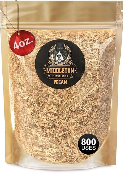 SmokeTop® 4oz Bag - Cocktail Smoker Chips for Old Fashioned Cocktails, Whiskey, & Bourbon - by Middleton Mixology Made in The USA (800 uses) (Pecan)
