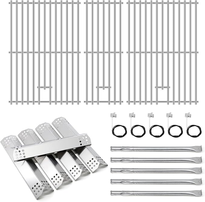 Replacement Parts for Nexgrill 720-0882A Evolution Infrared Plus 5-Burner Grill, Stainless Steel Heat Plates, Burner Tubes and Igniter, Grill Grates for Nexgrill 5 Burner 720-0882A Gas Grill