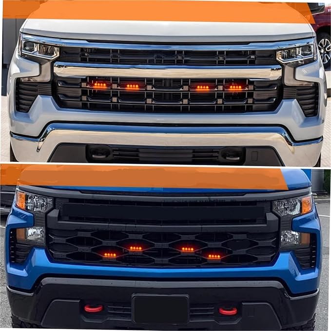 Led Grill Lights Universal Grille Lights For Car SUV 4pcs(Amber led)