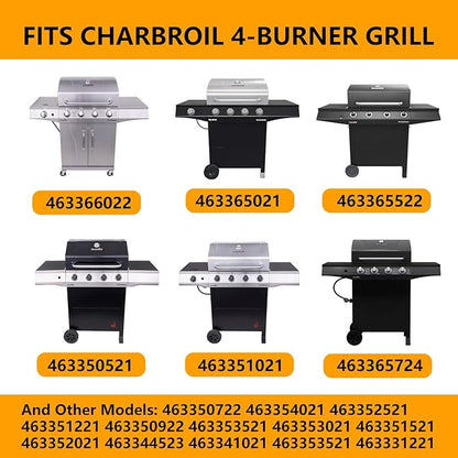 Hongso Replacement Parts for Charbroil Performance 4 Burner 463365522 463366022 463350521 463351021, G327-2100-W1 Burner Tube, G325-0002-W1 Heat Plates and Crossover Tube Included