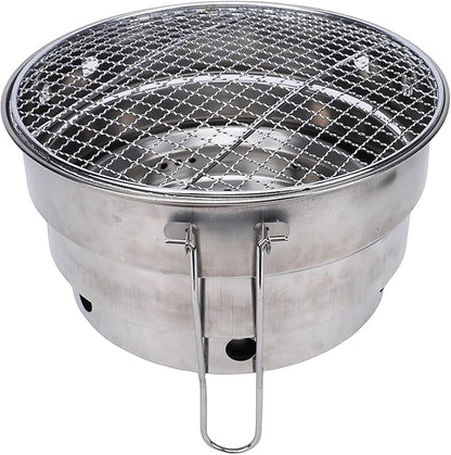 Portable Folding Charcoal Grill Stainless Steel BBQ Grill with Collapsible Frame, Recessed Charcoal Tray, Portable Storage Bag for Outdoors Cooking Patio Backyard (CW305 28 BBQ)