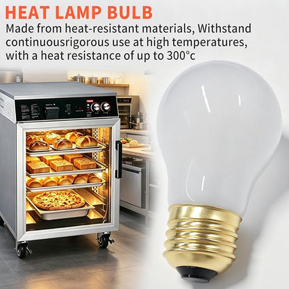 Heat Light Bulb 40 Watt Compatible with Hatco Oven 02.30.265.00 E26 Base | High Temp Oven Light Bulb A15 120V for Commercial Food Warming Cabinets and Displays Replace 02.30.265, 02.30.265.12 2-Pack