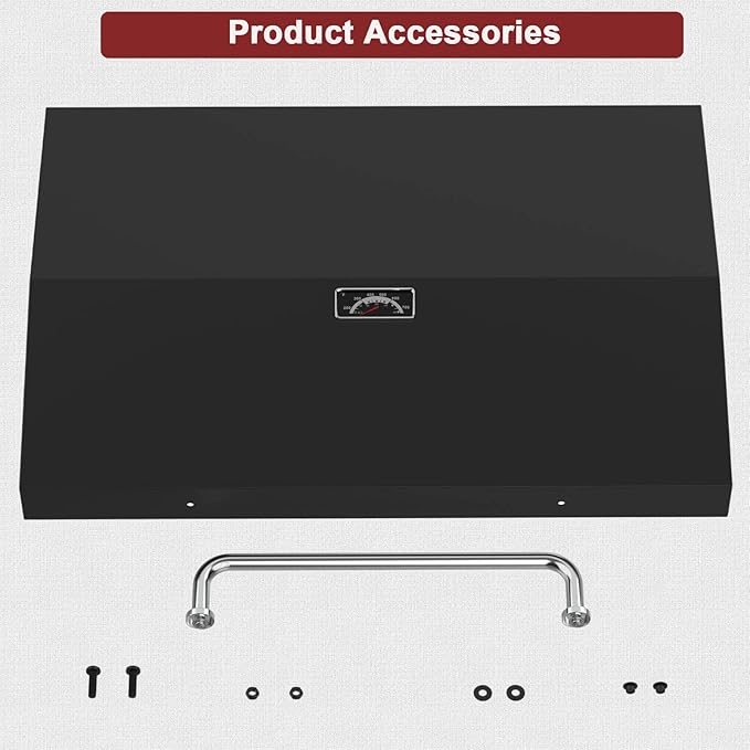 Upgrade Hinged Lid for Blackstone 28 Inch Omnivore Griddle 1517 2206 2351 2269 Griddle Hard Cover, Grill Hood Flat Top with Thermometer for Blackstone 5857
