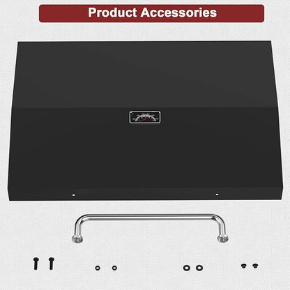 Upgrade Hinged Lid for Blackstone 28 Inch Omnivore Griddle 1517 2206 2351 2269 Griddle Hard Cover, Grill Hood Flat Top with Thermometer for Blackstone 5857