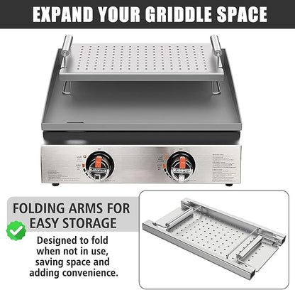 SafBbcue Adjustable Griddle Warming Rack for Blackstone 17"-36" Griddles, Grill Warming Rack Compatible with Weber 6784, Universal BBQ Griddle Rack for Most Tabletop/Flattop Griddles and Grill