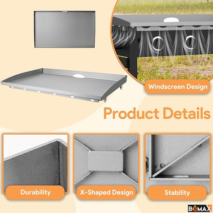 Upgrade Griddle Top for Blackstone 28 Inch 1517 1856 1924 1803 1605 | Griddle Replacement Top for 28-inch Blackstone, X-Shaped Bottom Design, Windproof Design, Flat Top Replacement Griddles