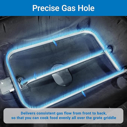 Uniflasy 65032 Grill Burner Tube for Weber Q3200, Q300, Q320, Q3000, 404341, 57060001, 586002 Gas Grills, 304 Stainless Steel Grill Replacement Burner for Weber Q Series 60036, 80385