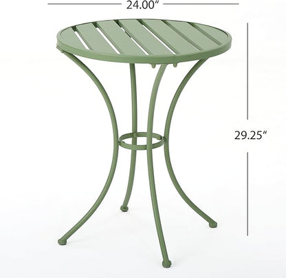Christopher Knight Home Colmar Outdoor Iron Bistro Set, 3-Pcs Set, Matte Green