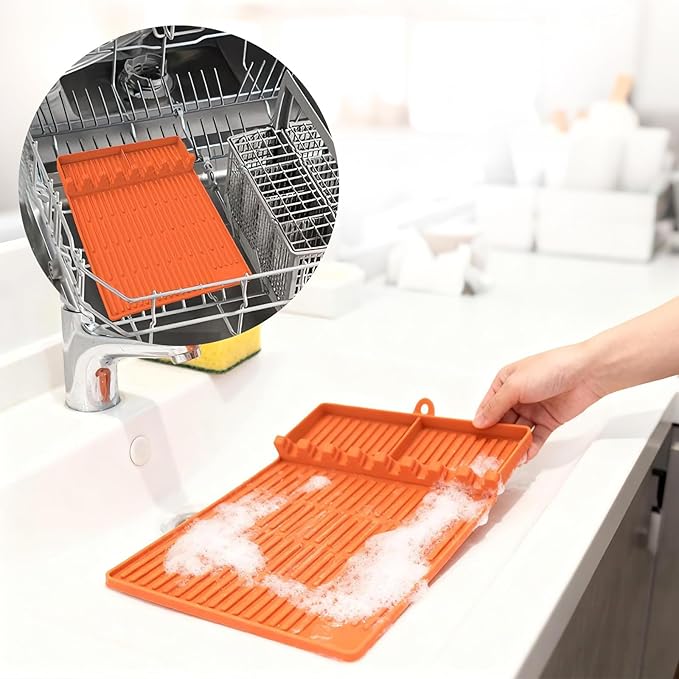Silicone Grill Mat Compatible with Blackstone, Silicone Griddle Tools Mat with Drip Pad, Spatula Mat for Outdoor Grill Kitchen Counter