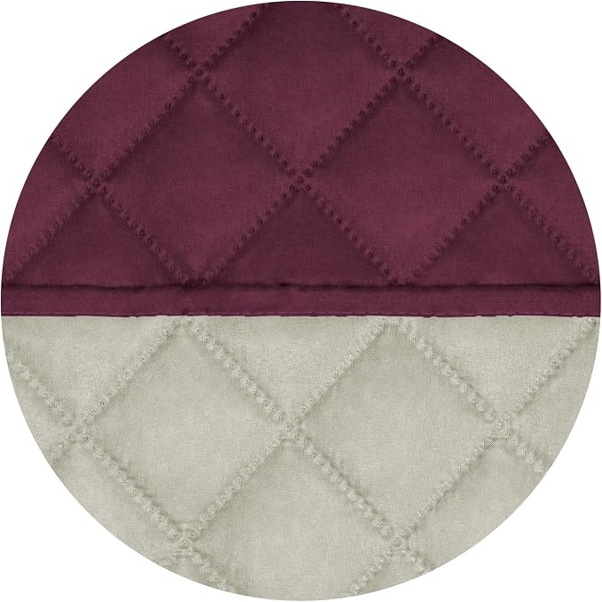 PureFit Reversible Quilted Couch Covers for Dogs Loveseat Sofa Cover 54" | Wine/Beige, Water Resistant Couch Protector, Washable Pet Couch Cover with Non Slip and Elastic Straps For Kids