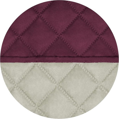 PureFit Reversible Quilted Couch Covers for Dogs Loveseat Sofa Cover 54" | Wine/Beige, Water Resistant Couch Protector, Washable Pet Couch Cover with Non Slip and Elastic Straps For Kids