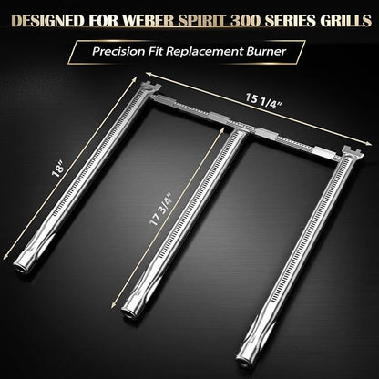 69787 Grill Burner Replacement for Weber Spirit 300, GS4 Grill Parts for Spirit 3 Burner Grills, Spirit E/S-310 E/S-330 (2013 and Newer), 18 Inch SUS304 Grill Burner for Weber Spirit II E-310