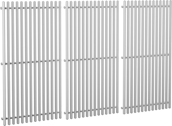QuliMetal 9.5MM Grill Grates for Weber Genesis II E-410/E-415/E-435, Grill Parts for Genesis II/LX E-440 Series Gas Grills, 304 Stainless Steel Grill Grates Parts for Weber GS4 66089 66097