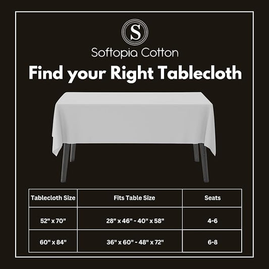 Farmhouse 52"x70" Tablecloth 100% Cotton Washable Rustic Rectangle Table Cover for Gifts, Dining, BBQ, Buffet Parties & Camping - Mustard Yellow