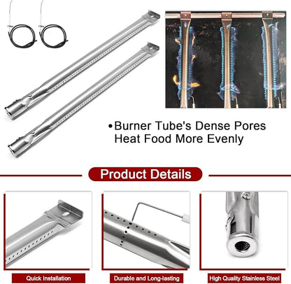 Grill Parts for Kitchenaid 720-0819, 720-0819G, 720-0787D, 720-0953, 720-0953A, 730-0953, 730-0787D, 720-0787 Models, Heat Plates, Burners, Igniters for Kitchen Aid 2 Burner Grill Replacement Parts.