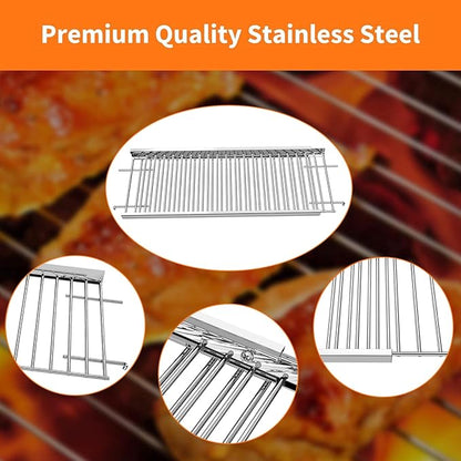 Adjustable Stainless Steel Warming Rack for Nexgrill 720-0830H 720-0888 720-0958B 720-0882A, Easy-Check Fit Accessory for Outdoor Cooking or Use