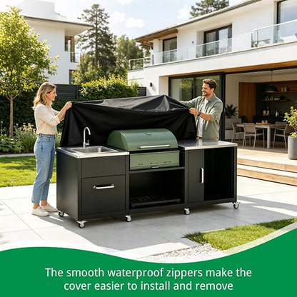 82 Inch Island Grill Cover, Outdoor Kitchen BBQ Waterproof Cover | Heavy Duty Outdoor Large Island Covers for Patio BBQ, 82"L x 25"W x 50"H