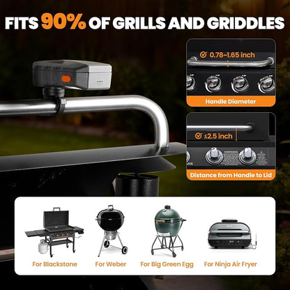 Grill Light for Blackstone Griddle & Weber Grill, Coinicxcel Rechargeable LED BBQ Lights for Outdoor Grill with 160°Beam 2-Level Brightness Auto On/Off for Blackstone Griddle Accessories Gifts for Men