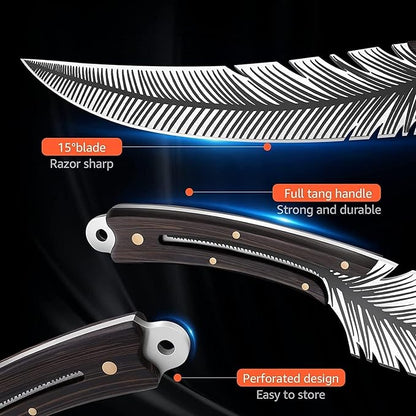 Huusk Feather Knife Hand Forged Japan Viking Knives High Carbon Steel Butcher Boning Knife for Meat Cutting Japanese Chef Knives Cooking with Sheath for Kitchen Camping Gift for Dad