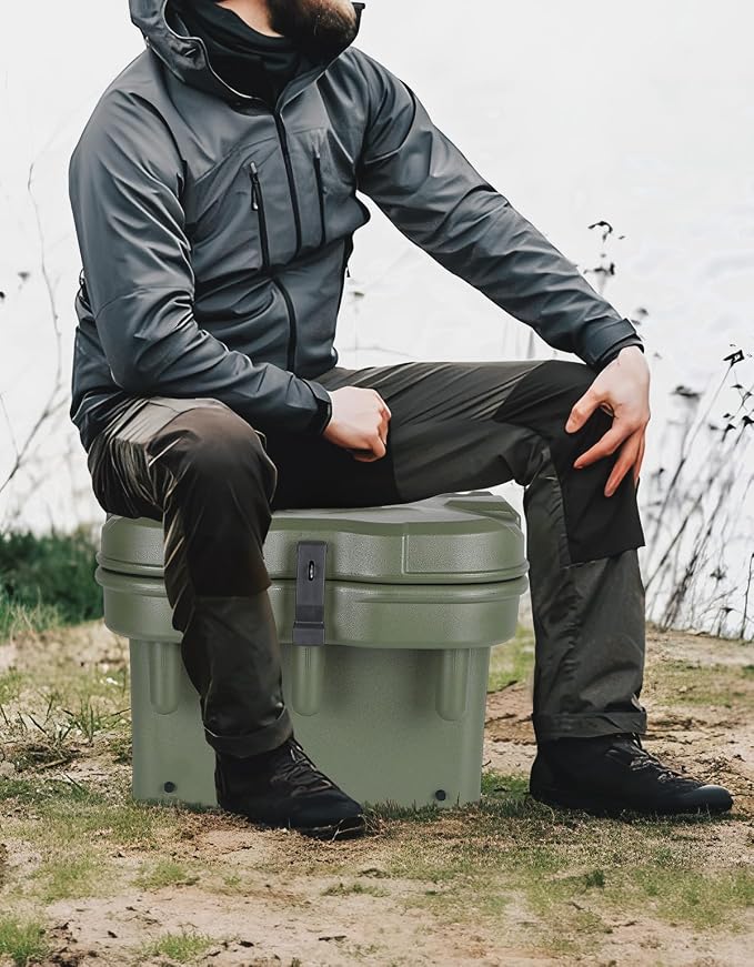 KEMIMOTO UTV Bed Storage Box 5.5GAL Compatible with Polaris Ranger General | 21L Green Bed Toolbox,Low-Density Polyethylene Cargo Box, Compatible with Ranger 1000/XP 900 570 500 2016-2026