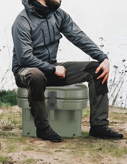 KEMIMOTO UTV Bed Storage Box 5.5GAL Compatible with Polaris Ranger General | 21L Green Bed Toolbox,Low-Density Polyethylene Cargo Box, Compatible with Ranger 1000/XP 900 570 500 2016-2026