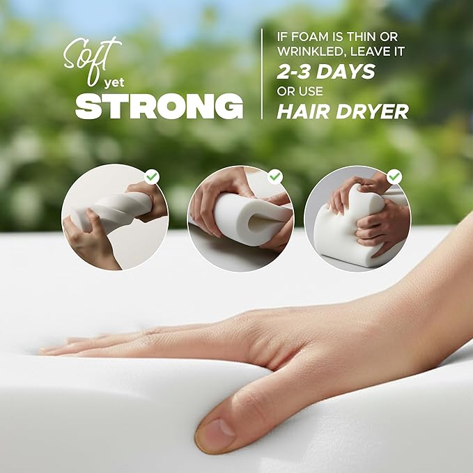 Outdoor Chair Cushions D Shaped, Set of 4, 17 x 16 Inch, Black | Water Resistant, Fade Resistant, Patio Furniture Seat Chair Pads Replacement with Ties, Non-Slip Bottom, Removable Cover