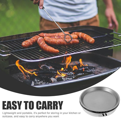 DOITOOL 28cm Portable Outdoor Charcoal Grill with Non-stick Tray, Disposable Mini Bbq Stove for Camping, Picnic, and Backyard Barbecue, Includes Random Color Cleaning Brush