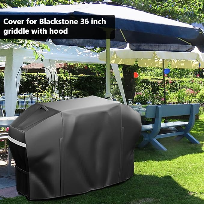 GRISUN Anti-UV Griddle Cover for Blackstone 36 Inch Griddle 5482 Hood 1868 | Fits Blackstone 1845 1899 1863 1866 1841 1923 1902 1820 2151 2023, 600D Full-Length Waterproof with Zipper Design