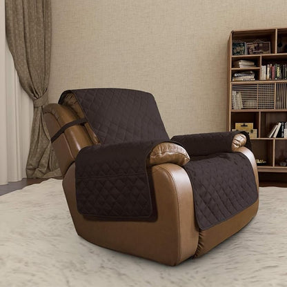 Easy-Going Reversible Couch Cover, Oversized Recliner, Chocolate/Ivory | Machine Washable Slipcover For Dogs, Water Resistant Furniture Mat For Living Room, Non-Slip Sofa Cover, Pet Friendly