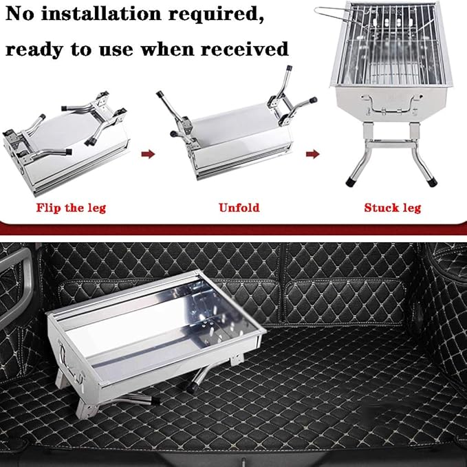 BBQ Grill,Outdoor Portable Foldable Charcoal Grill, Small Stainless Steel Barbecue Grill For Household Gathering, No Assembly Required, Suitable For 3-6 People ( Color : Silver , Size : 40*27*26.5cm )