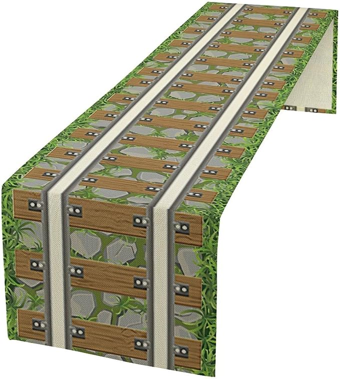 Western Railroad Track Cowboy Wild West Train Table Runner for Kitchen Dining Table Wedding Graduation Party 13x70in