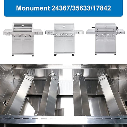 Grill Replacement Parts for Monument 24367, 35633, 17842, 24633, 41847NG 4 Burner Gas Grills, Grill Burner, Heat Plate, Igniter for Kitchen aid 720-0954, Monument 6 Burner 77352 77352MB 77352-MB
