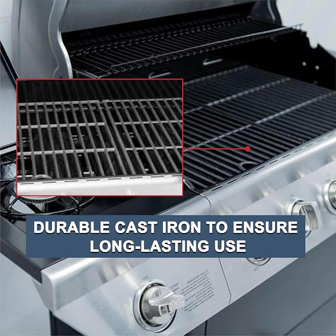 Grill Replacement Parts for Nexgrill 5 Burner 720-0888, 720-0888N, 720-0888S, 4 Burner 720-0830H, 17 Inch Cast Iron BBQ Grill Cooking Grates, Burner Tubes, Grill Heat Shields Plates, Grill Igniters.